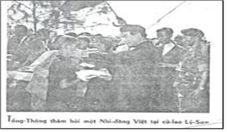 The Vietnam President Ngo Dinh Diem visited Ly Son Island, also known as Cu Lao Re, in the Hoang Sa archipelago in 1961