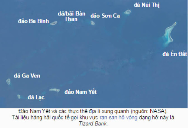 Cụm Nam Yết: Đảo Nam Yết, Đảo Sơn Ca, Đá Lớn, Đá Núi Thị, southeast asia sea belong to the républic of vietnam