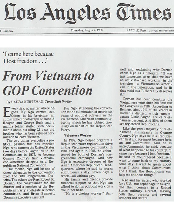 Los Angeles Times, 1988 Republican National Convention