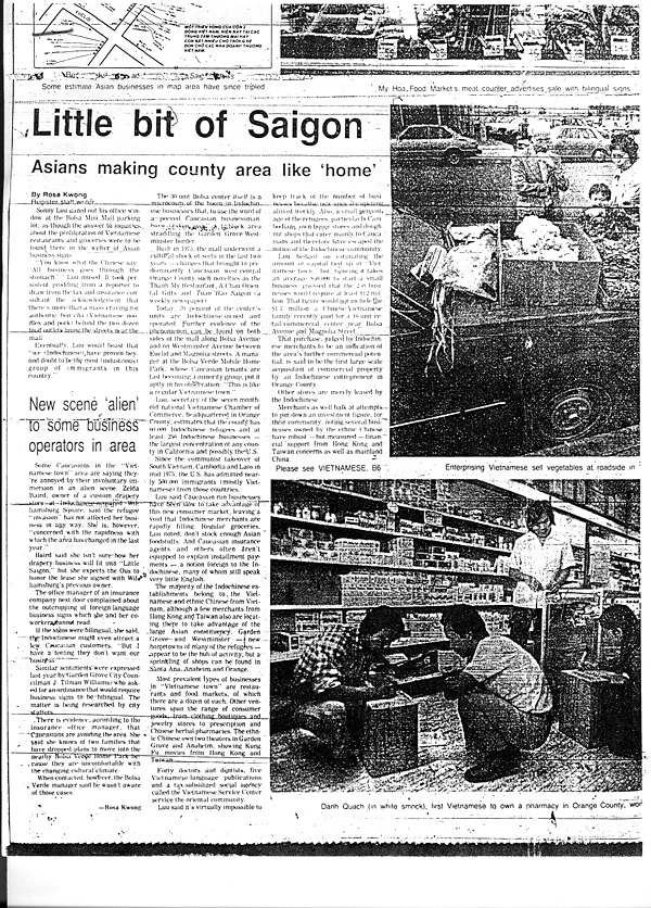 original little Saigon, Asians making county area like home