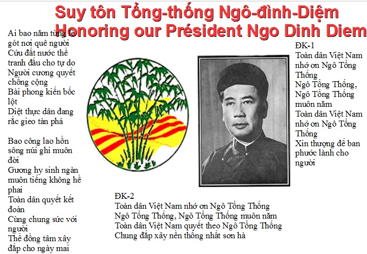 lịch sử việt nam suy tôn tổng thống ngô đình diệm, honoring our president ngo dinh diem