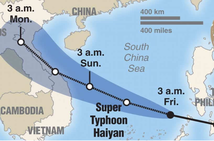 map of super typhoon haiyan in philippines, asean