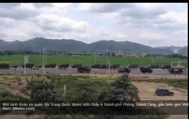 large number of chinese troops seen heading for border china-viet nam