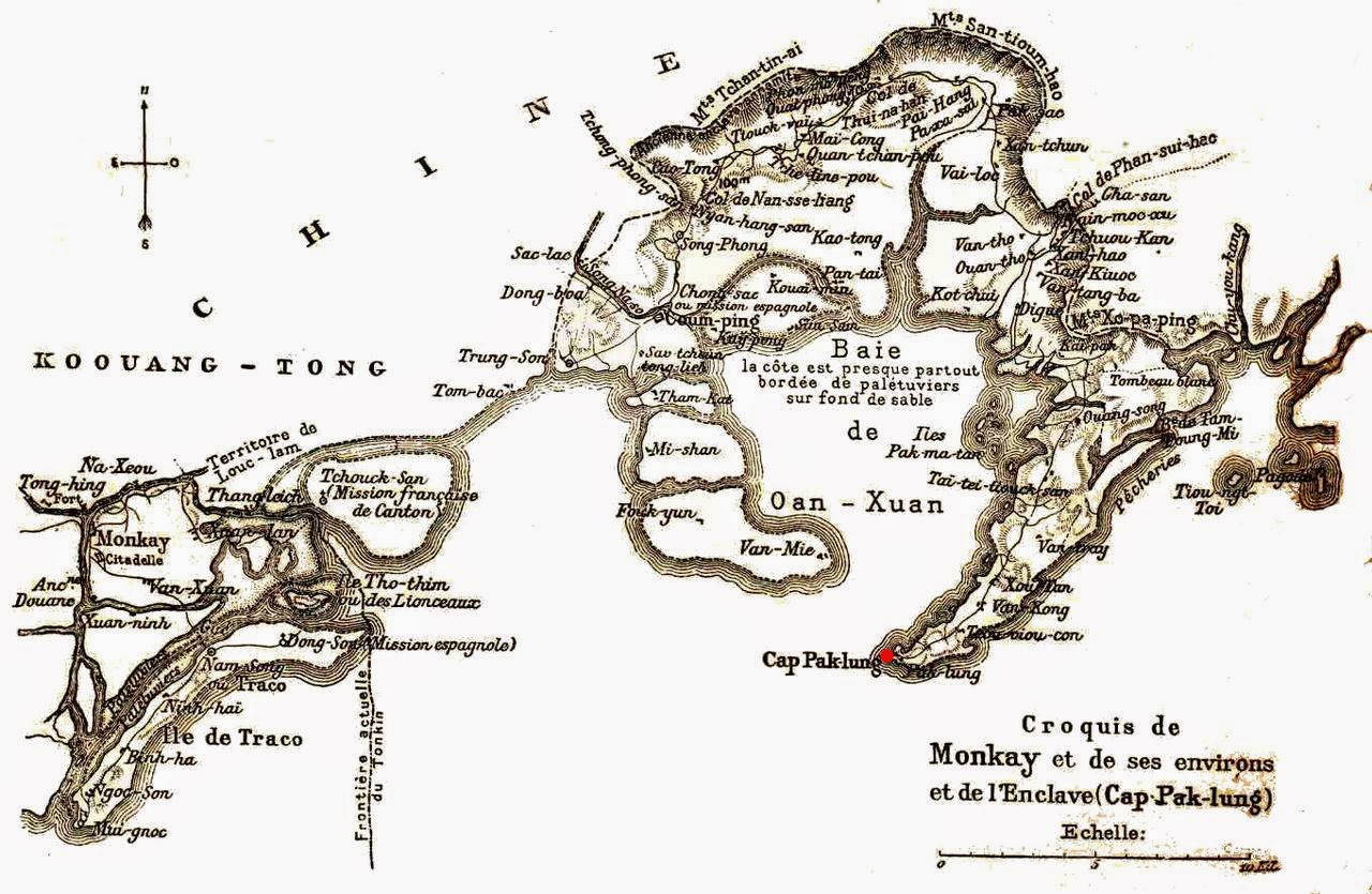 croquis de monkay et de ses environs et de l'enclave (Cap Pak-lung)hiệp ước phân định vịnh bắc bộ, hiệp ước thành đô