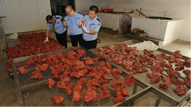 thịt bò giả bị tịch thu ở tây an