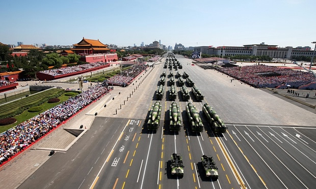 Armoured vehicles rolling through Tiananmen Square during the military parade, new weapon Pla, The Chinese president, Xi Jinping, chinese shows his froce military beijing september 3, 2015