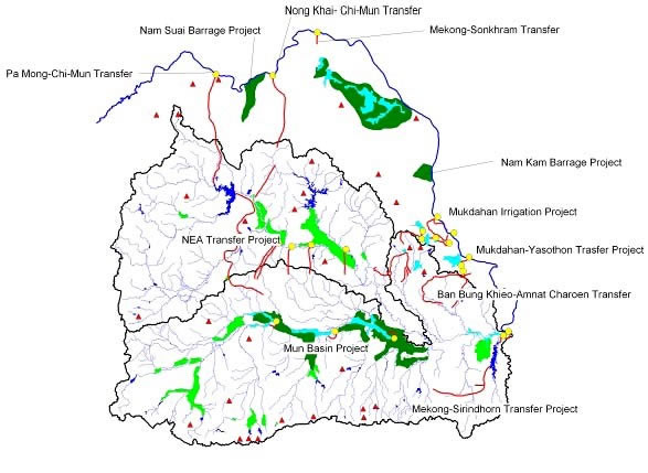đồng bằng sông cửu long hạn hán, mekong river delta, Các dự án chuyển nước sông Mekong của Thái Lan