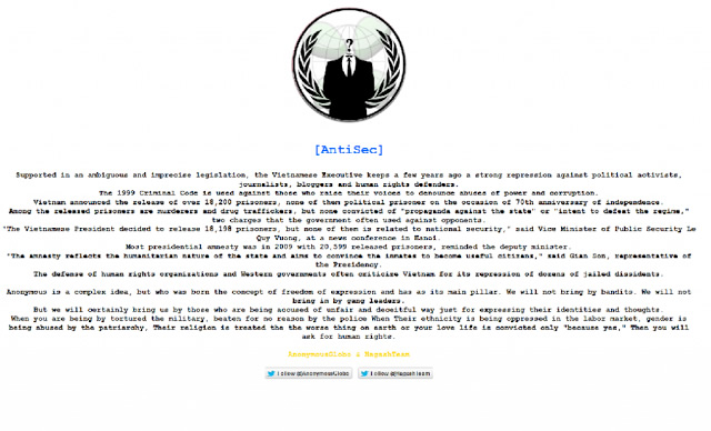 Anonymous, AntiSec,  HagashTeam