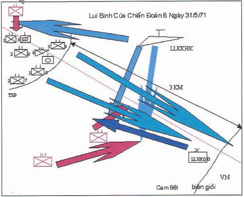 quân sử việt nam, map of snoul battle 1970, snoul campuchea 1970-1971