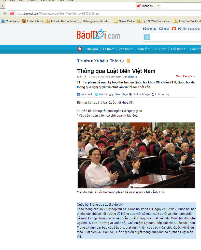 baomoi.com, luật biển Việt Nam